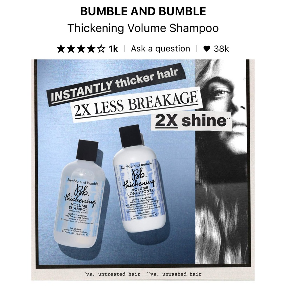 Bumble &‎ Bumble Thickening Volume Shampoo 250ml new fresh - Picture 8 of 11